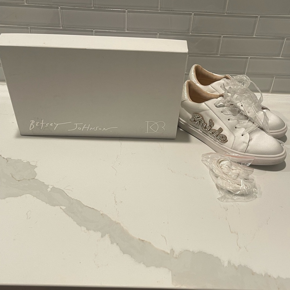 Satin & Sparkly Bride Sneakers - Picture 2 of 7